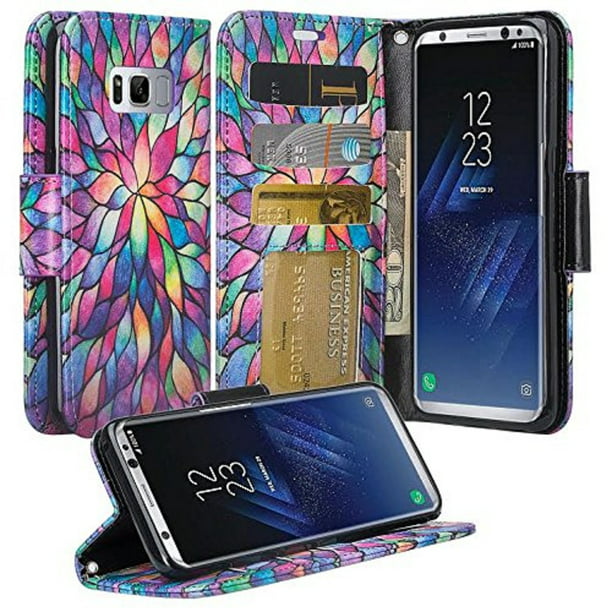 Business-Design Flip Cover for Samsung Galaxy S8 PU Leather Case Compatible with Samsung Galaxy S8 Cell Phone 